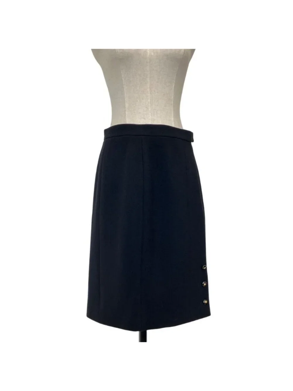 Chanel Vintage CC Logo Button Tweed Jacket Skirt Set 38 Black